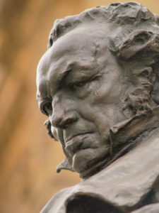 A statue of Francisco de Goya - celebrities with deafness